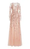 Zuhair Murad Beaded Maxi Dress In Pink