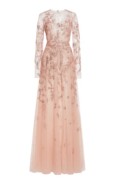 Zuhair Murad Beaded Maxi Dress In Pink