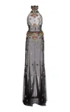 Zuhair Murad Beaded Maxi Halter Dress In Multi