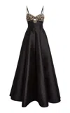 Zuhair Murad Beaded Mikado Silk Ball Gown In Black