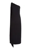 Zuhair Murad Brooch-detailed Cady Midi Scarf Dress In Black