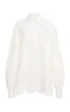 Zuhair Murad Button Up Cotton Mini Dress In White