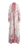 Zuhair Murad Button Up Printed Cotton Dress In Ivory