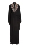 Zuhair Murad Cady Beaded Collar Kaftan Maxi Dress In Black