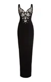 Zuhair Murad Cady Beaded Fitted Maxi Dress In Black