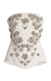 Zuhair Murad Cady Beaded Off-shoulder Top In White