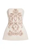 Zuhair Murad Cady Embroidered Off-the-shoulder Top In White