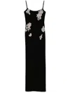 Zuhair Murad Lace V-neck Long Sleeved Gown In Black