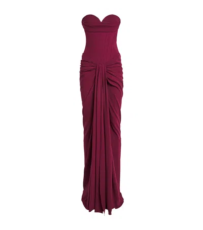 Zuhair Murad Cady Strapless Gown In Purple