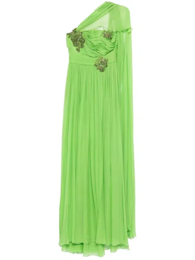 Zuhair Murad Chiffon Gown In Green