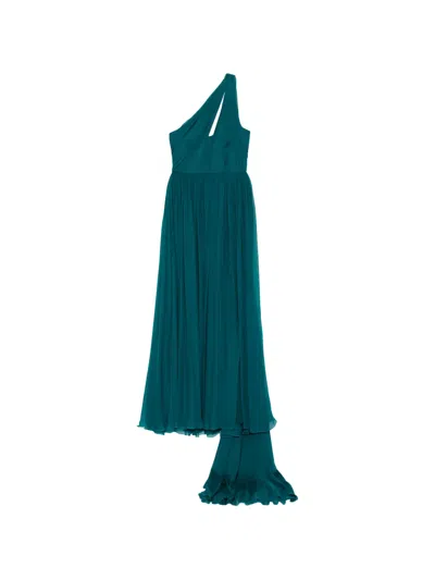 Zuhair Murad Chiffon Maxi Dress In Blue