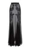 Zuhair Murad Chiffon Trumpet Skirt In Black