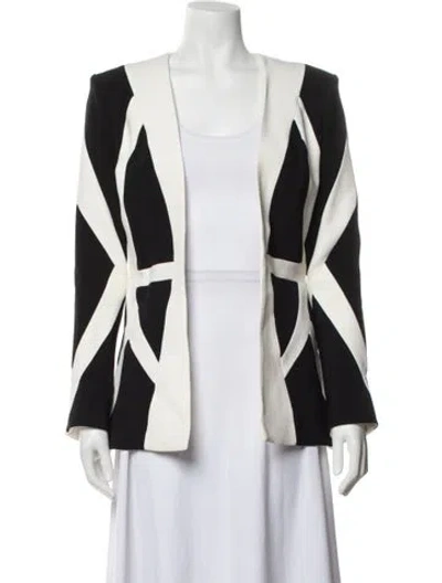 Pre-owned Zuhair Murad Colorblock Pattern Blazer In Black