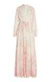 Zuhair Murad Cotton Voile Maxi Dress In Multi