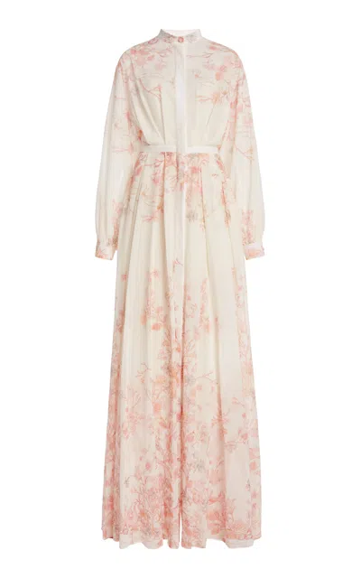 Zuhair Murad Cotton Voile Maxi Dress In Multi