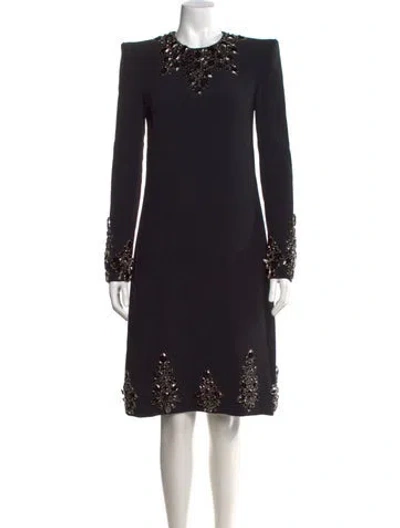 Pre-owned Zuhair Murad Crew Neck Knee-length Dress In Black