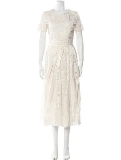 Pre-owned Zuhair Murad Crew Neck Long Dress In Neutrals