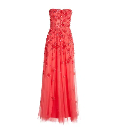 Zuhair Murad Crystal Flower-embellished Gown In Pink