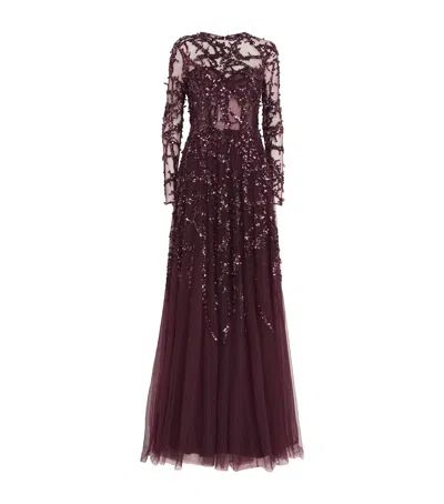 Zuhair Murad Crystal Thorn-embellished Gown In Purple