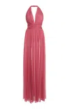 ZUHAIR MURAD DEEP-V SLIT SILK GOWN