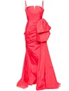 Zuhair Murad Draped Bodice Gown In Red
