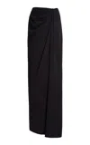 Zuhair Murad Draped Cady Maharaja Maxi Skirt In Black