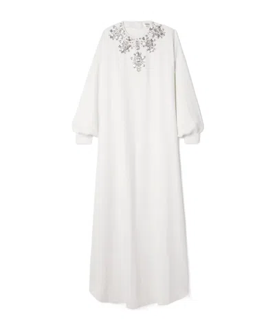 Zuhair Murad Draped Crystal-embellished Cady Gown In Multi