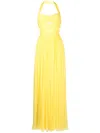 Zuhair Murad Draped Cut-out Silk Gown In Yellow