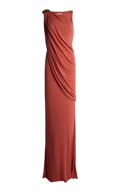 Zuhair Murad Draped Maxi Dress In Brown