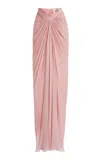 Zuhair Murad Draped Silk Chiffon Maxi Skirt In Pink