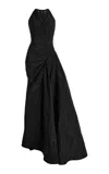 Zuhair Murad Draped Taffeta Gown In Black