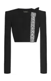 Zuhair Murad Embellished Cady Crop Top In Black