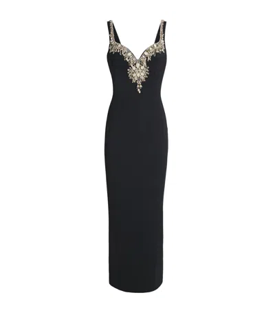 Zuhair Murad Embellished Cady Gown In Black