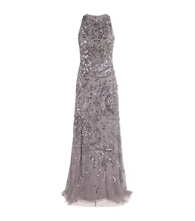 Zuhair Murad Embellished Gown In Gray
