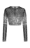 Zuhair Murad Embellished Tulle Crop Top In Black