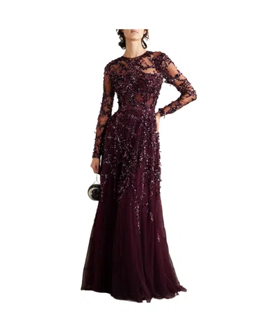 Zuhair Murad Embellished Tulle Gown In Black