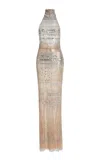 Zuhair Murad Embellished Tulle Maxi Dress In Silver