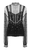 Zuhair Murad Embellished Tulle Top In Black