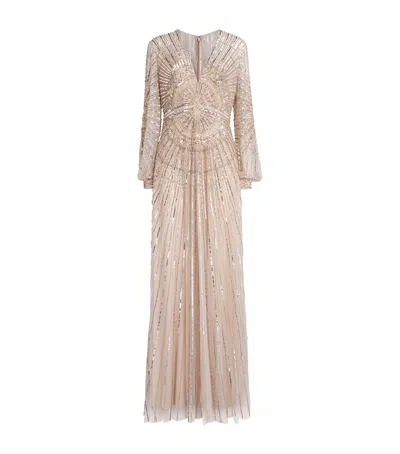 Zuhair Murad Embellished Winter Garden Gown In Pink