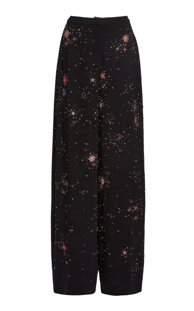 Zuhair Murad Embroidered Cady Trousers In Multi
