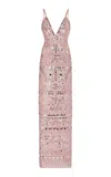 Zuhair Murad Embroidered Maxi Dress In Pink