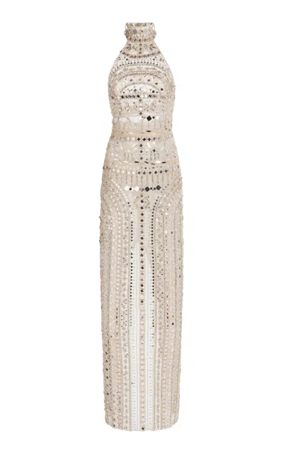 Zuhair Murad Embroidered Maxi Halter Dress In Multi