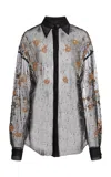 Zuhair Murad Embroidered Tulle Shirt In Multi