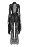 Zuhair Murad Embroidered Tulle Waves Jumpsuit In Black