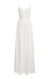 Zuhair Murad Eyelet Cotton Maxi Dress In White