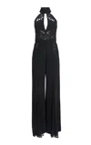 Zuhair Murad Eyelet Sleeveless Jumpsuit In Black