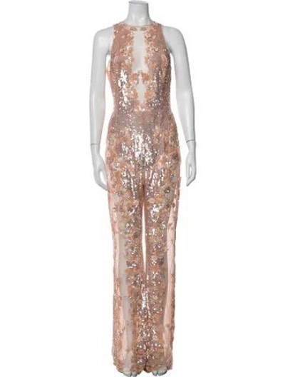 Pre-owned Zuhair Murad Floral Print Long Dress In Multicolor