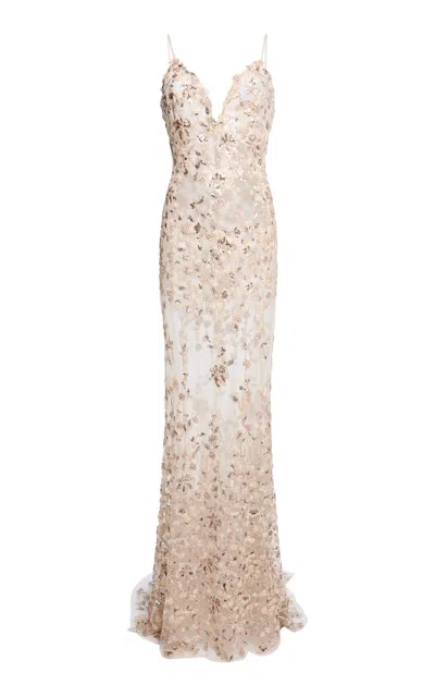 Zuhair Murad Floral-embroidered Maxi Dress In Multi