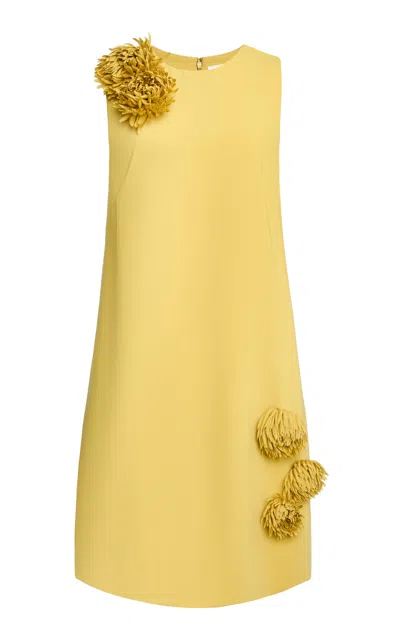 Zuhair Murad Flower-embellished Mini Dress In Yellow