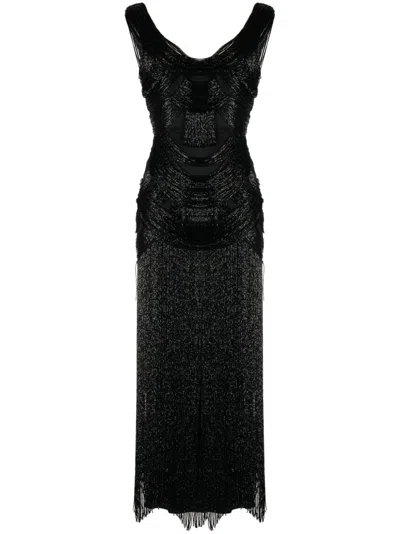 Zuhair Murad Fringe-embellishment Maxi Dress In Black